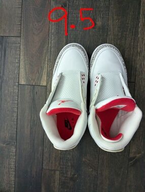 Nike Kids White and Red High-Top Sneakers